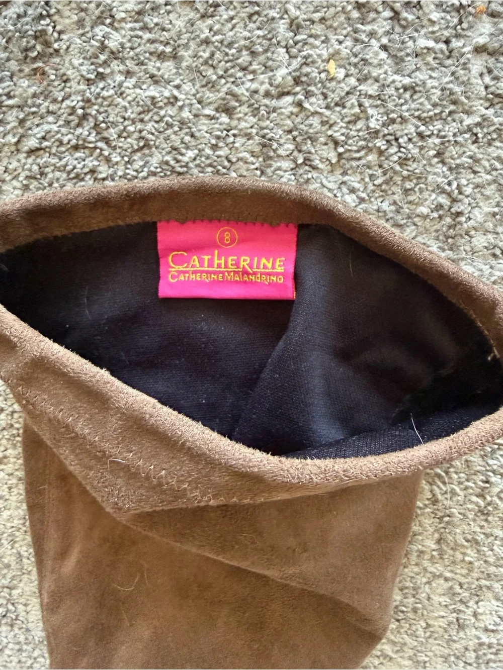 Catherine Malandrino Taupe Faux Suede Over Knee Boots Size 8